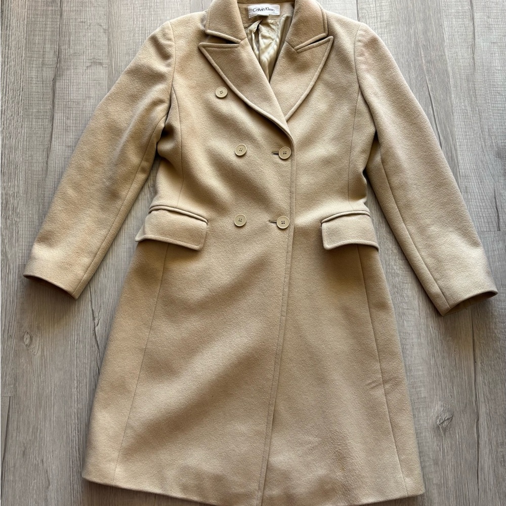 Calvin Klein Luxury Cashmere Wool Blend Double breasted coat womens 6